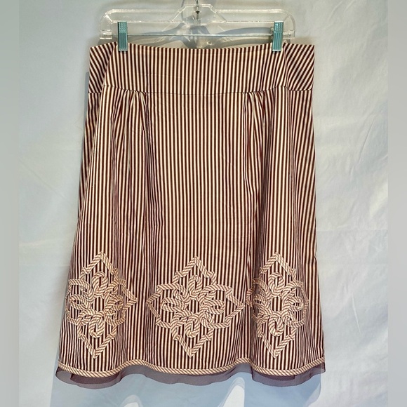 AT Loft Striped Midi A-Line Skirt, size 12 - Picture 1 of 7